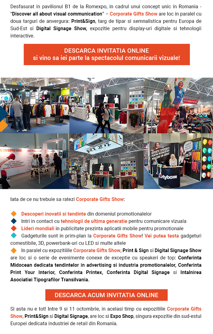 Corporate Gifts Show 2019 – un eveniment al simturilor