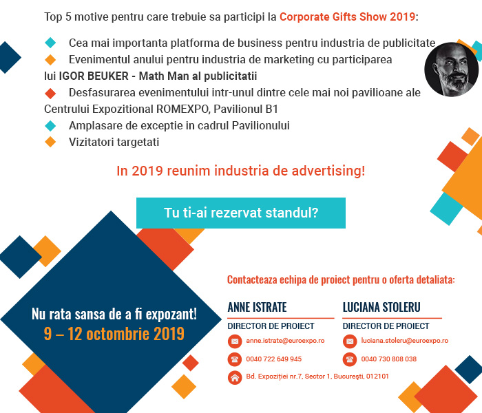 Corporate Gifts Show 2019 – un eveniment al simturilor